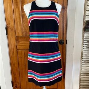 Trina Turk Loma Shift Sheath Mini Dress Striped Multicolor Sleeveless Dress 8